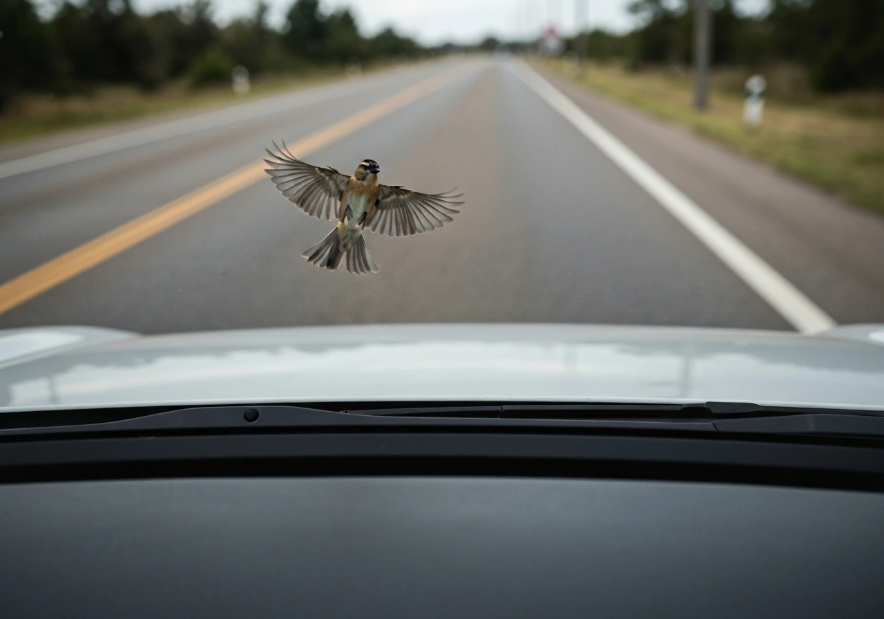 bird flies into car meaning